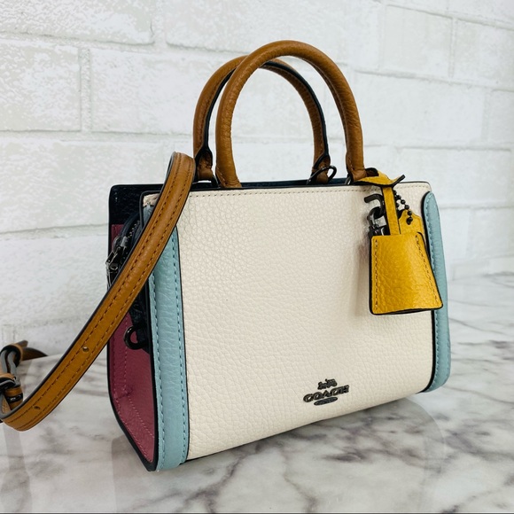 ❗️Sold Out❗️Coach Colorblock Micro Rowan Zoe Crossbody Satchel - Picture 2 of 13